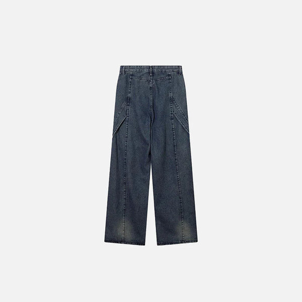 Jean Évasé en Denim à Finition Vintage