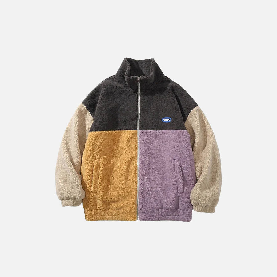 Veste Sherpa en Polaire à Empiècements pour Homme