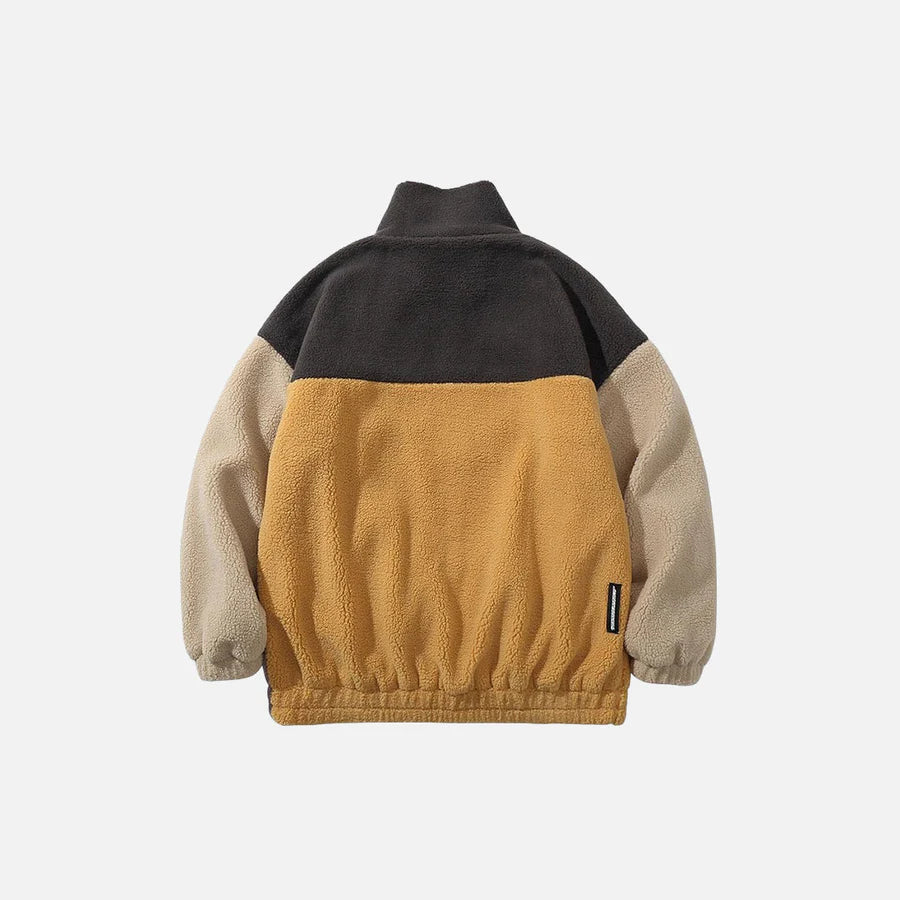 Veste Sherpa en Polaire à Empiècements pour Homme