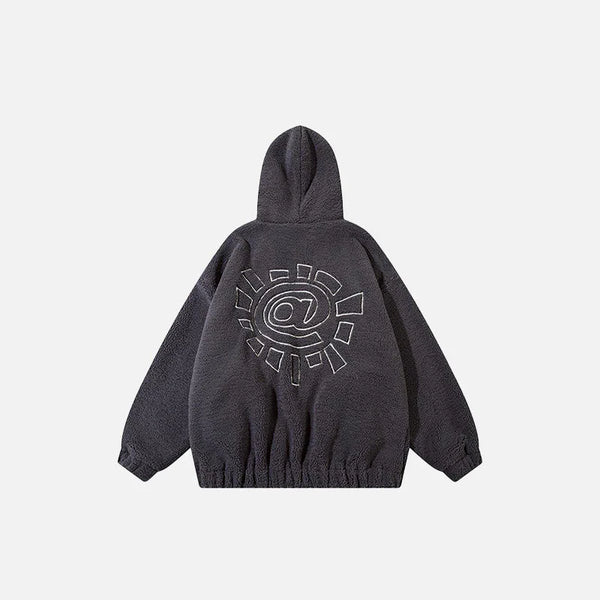 Sweat à Capuche Zippé en Polaire Sherpa