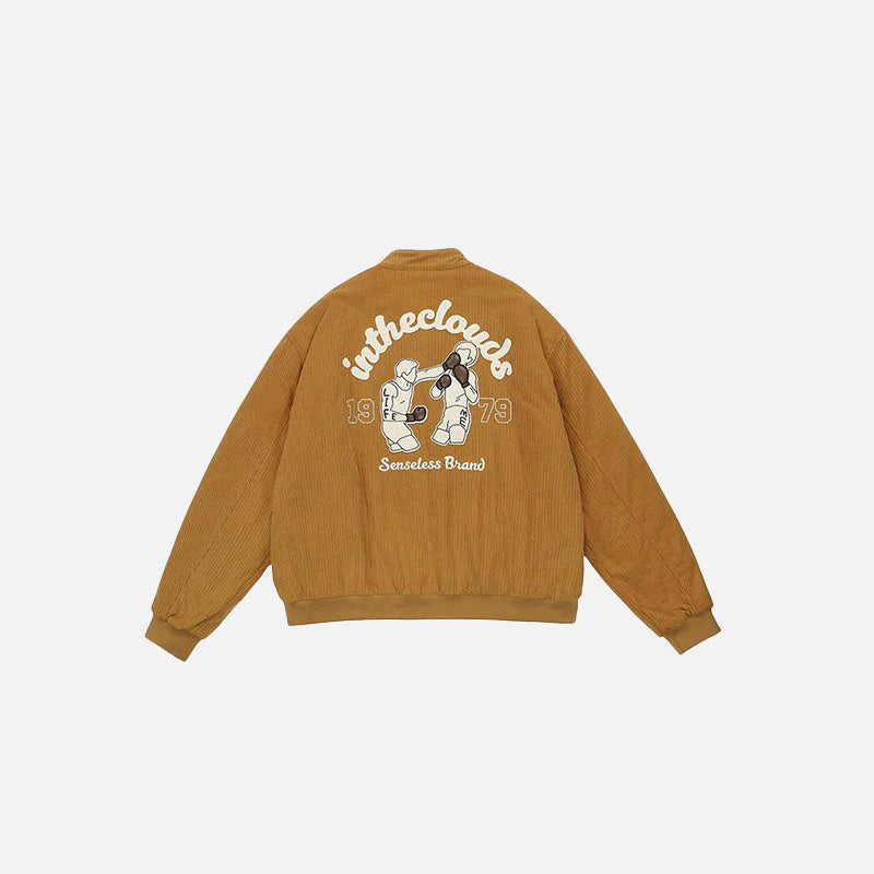 Veste de Style Boxing en Velours Côtelé