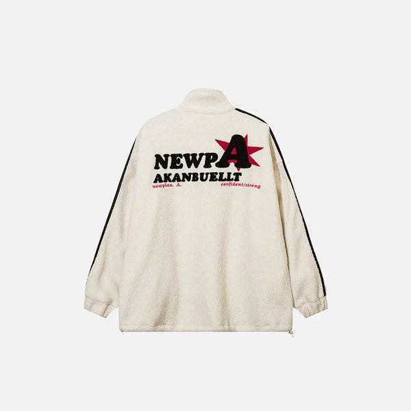 Veste en Polaire Sherpa à Rayures et Étoile